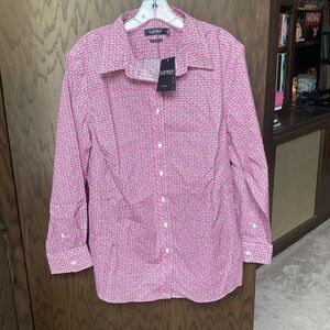 NWT Pink Patterned Women Shirt 2X Ralph Lauren